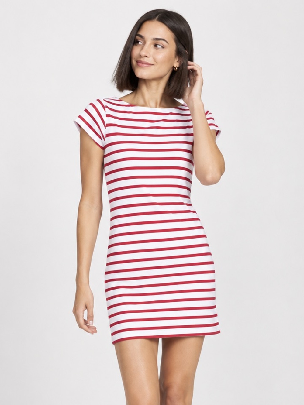 Milly for Design Nation Red Stripe T-Shirt Dress
